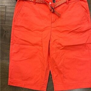Bright Orange Shorts with Polka Dot Belt
